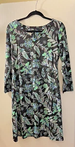 REDUCED! Sara Campbell Paisley Print V-neck Dress, Sm, 3/4 Sleeve, preowned - Picture 1 of 8
