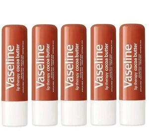 Vaseline Lip Therapy Cocoa Butter with Petroleum Jelly. Lot Of 5. New!