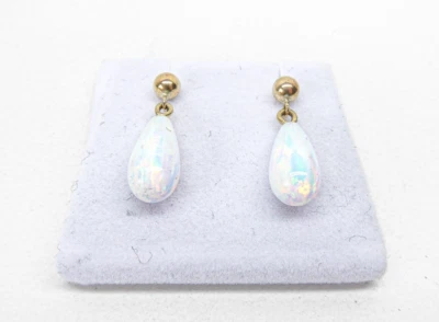 9ct Gold Opal Earrings New Drops Dangle Butterfly with gift box - Image 1 of 4