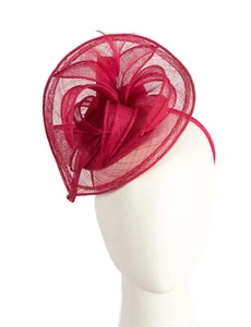 Red sinamay fascinator Max Alexander races Melbourne Cup 100% Aussie Seller - Picture 1 of 5