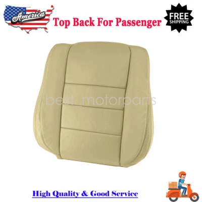 For 2008-12 Honda Accord Passenger Side Top Back Leather Seat Cover Tan Foto 1 de 4