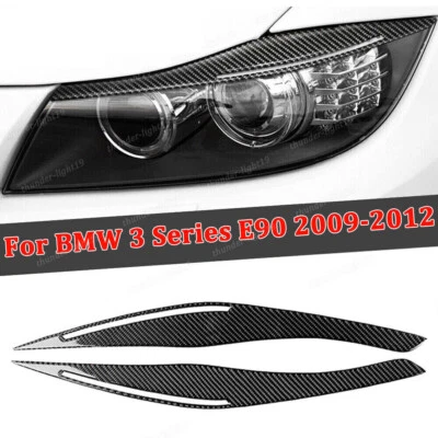 Cubierta de fibra de carbono para faros párpados BMW E90 328i 335i 2009-2012 Foto 1 de 4