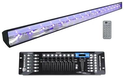 American DJ ECO BAR UV Ultraviolet LED Bar Black Light w/Remote + DMX Controller - Image 1 of 4