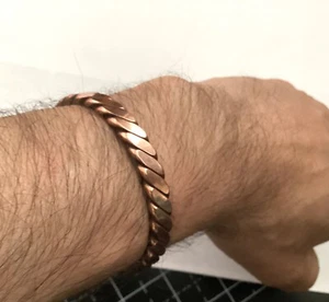 100% Copper Bracelet. Handmade Braided Medicine Bracelet Arthiritis Pain Therapy - Picture 1 of 2