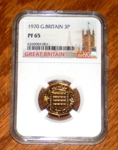 1970 Great Britain 3P Proof Three Pence NGC PF65 Elizabeth II England Certified - Picture 1 of 4