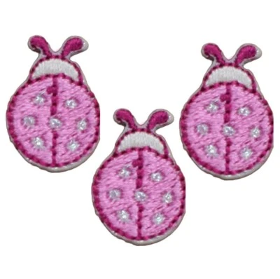 3-Pack Ladybug Applique Patch - Mini Embroidered Insect Badge 3/4" (Iron On) - Image 1 of 2