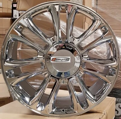 24" Aftermarket Platinum Style Rims Tires Chrome Wheels Fit Escalade D01 - Image 1 of 4