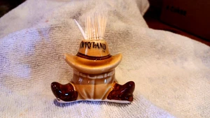 VTG OPRYLAND TOOTHPICK HOLDER WITH HAT, PANTS & BOOTS--2" T x 2 1/2" W - Picture 1 of 9