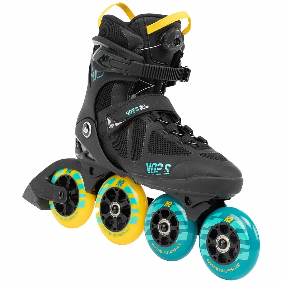 K2 VO2 S 100 X BOA Inliner Inline-Skates Skating 90/100mm/83A Schwarz/Blau - Bild 1 von 1