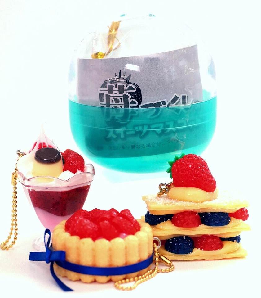  Japan Strawberry Cake Miniature Backpack Hanger Keychain 1 Random Phone Charm - Image 1 of 4