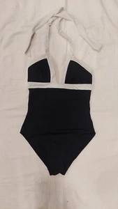 Boden Damen Ithaca Neckholder Badeanzug Colorblock schwarz-weiß - Größe 6L - Bild 1 von 6