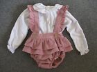 Valentina Bebe - Pink/white, 100% cotton pants and top set -age 36M