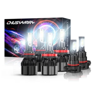 H11 9005 5202 LED Headlights High/Low Beam Fog Light Combo bulbs 6000K White 6pc - Picture 1 of 12