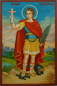 SAINT EXPEDIER Expedite Expeditus #1 Patron of financial problems 7x10-1/4 PRINT - Picture 1 of 1