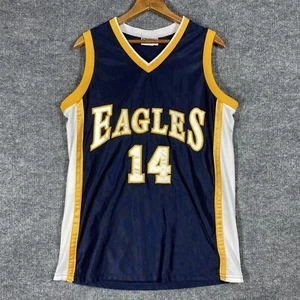VINTAGE 90s Teamwork Athletic Apparel Basketball Jersey Youth Sz XL Eagles 14 - Picture 1 of 11