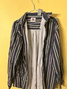 Vintage Faded Glory 100% Cotton Vertical Stripe Men's Button Down Long Sleeve L - Bild 1 von 4