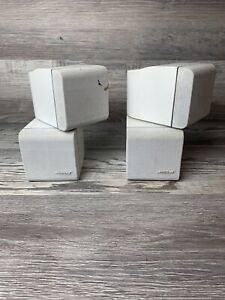 2 Bose Double Cube Speakers (Pair) White Lifestyle Acoustimass E36/ Tested