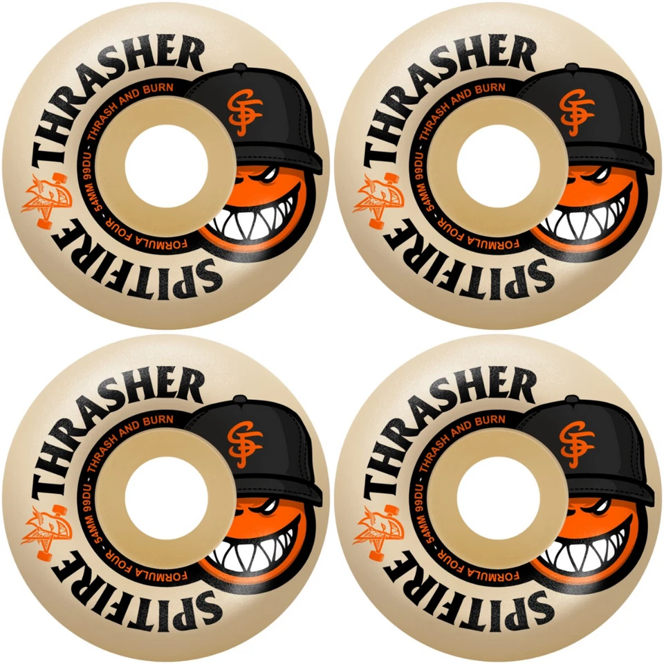 54 毫米 Spitfire x Thrasher Formula F4 The City 径向全滑板车轮 — 第 1/1 张图片