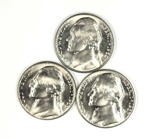 1965, 1966 AND 1967 UNCIRCULATED JEFFERSON NICKELS CHOICE TO GEM BU - Picture 1 of 2