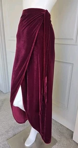Forever 21 Wickel Midi Samt Burgunderrot Rock Gr. S Neu mit Etikett - Bild 1 von 14