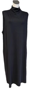 N/T Damen 3XL schwarz Stehkragen ärmellos Stretch Midikleid A - Bild 1 von 8