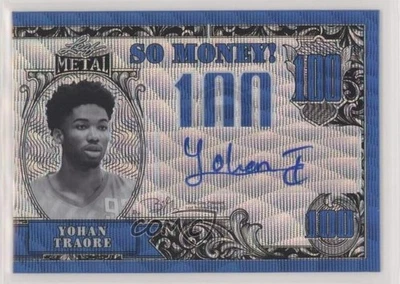 2021-22 Leaf Metal So Money Auto Blue Wave /30 Yohan Traore #SM-YT1 Auto - Image 1 of 2