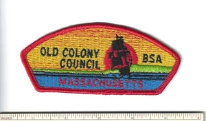 EM SCOUT BSA CSP OLD COLONY COUNCIL MASSACHUSETTS MERGED PATCH MA SAILING SHIP ! - Picture 1 of 1