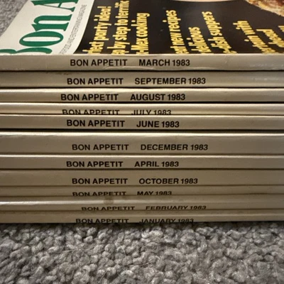 BON APPETIT Magazines LOT of 11 - 1983 Issues Very Good Foto 1 de 4