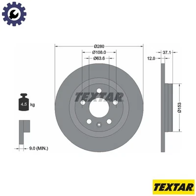 2x BRAKE DISC 92323803 FOR VOLVO ASIA B3154T2 1.5L 3cyl XC40B4204T18 2.0L 4cyl - Image 1 of 4