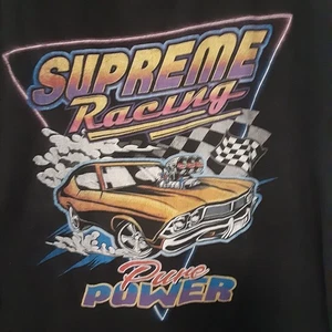 Supreme Racing Shirt Mens Large Black DOM Pure Power Muscle Car Thrashed - Picture 1 of 10