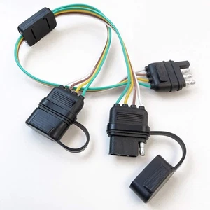Cablaggio Rimorchio Universale 4 Vie Piatto Y-Splitter Adattatore Plug and Play... - Foto 1 di 7