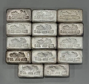 5 OZ SILVERTOWNE VINTAGE SILVER BAR .999 - Picture 1 of 2