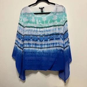 Alfani Women’s L Tuck Front Top Shirt Long Bell Sleeve Sheer Blouse with Cami - Picture 1 of 6