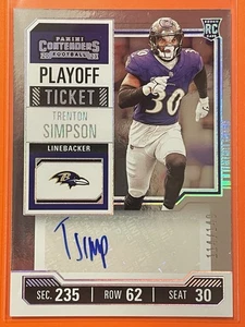 2023 Panini Contenders Trenton Simpson Playoff Ticket Auto /149 RC #300 Football - Picture 1 of 2