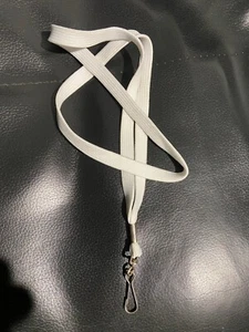 Lanyard Strap Standard in White with 1cm Poly chain & breakaway swivel clip - Picture 1 of 1