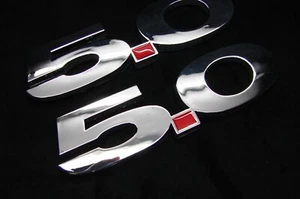 5.0 3D CHROME SILVER FINISH EMBLEM STICKER DECAL SET (FITS: MUSTANG, F150) - Picture 1 of 12