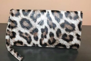 Leopard Kunstleder Geldbörse Kalbsleder - 12 Kartenfächer & 2 große Fächer  - Bild 1 von 2