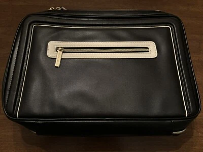 Bolso de Maquillaje de Belleza de Lujo Estee Lauder Estuche Grande Cuero Negro Look Nuevo Foto 1 de 4
