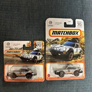 Matchbox 2 Set 1985 PORSCHE 911 Rally #80 Short & Long Cards 70th Anniversary - Picture 1 of 5