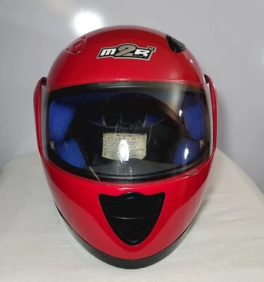 MPR L/XL Red Motorcycle Helmet with Clear Visor. - Image 1 of 4