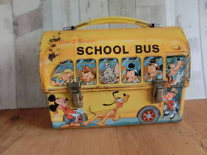 Vintage Disney Metal Lunch Box School Bus