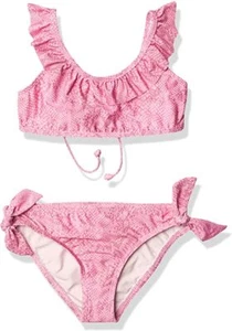 Splendid Girls' Ruffle Bikini Set Pink Size Big Kids 7 - Picture 1 of 3