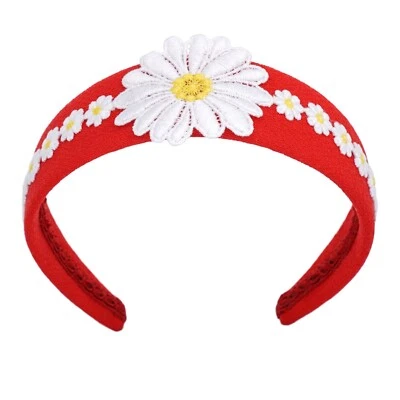 DOLCE & GABBANA Daisy Camomile Flower Hairband Headband Red White 06382 - Image 1 of 4