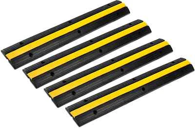 PRONOMIC 4x Passacavo a Pavimento Gomma 1 Canale Protezione Elettrici Capacitá 7,5T Set