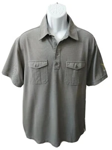 Port Authority Size L Men's Grey Sprint Logo Short Sleeve Pocket Polo Work Shirt - Picture 1 of 12