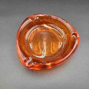Viking Glass Ashtray Vintage Glass Orange Amberina Triangle 8" - Picture 1 of 11