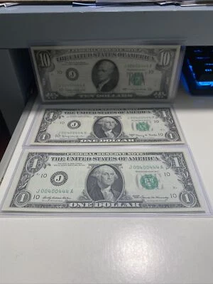 3 of $10 1963/A/9  Kansas City notes MATCH Low# BINARY,00400444 UNC Super Rare！ - Image 1 of 4