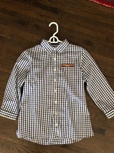 Lands End Women's Size 10 Rancho Del Cielo Logo Cotton Shirt 3/4 Sleeve - Picture 1 of 3