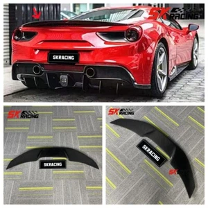 Fits 2016-2019 Ferrari 488 GTB Forged/Carbon Fiber/Gloss Black Rear Spoiler Wing - Picture 1 of 38