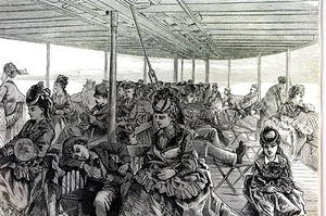 Long Branch Steamer JESSE HOYT Promenade Deck 1873 Antique Art Engraving Matted - Picture 1 of 7
